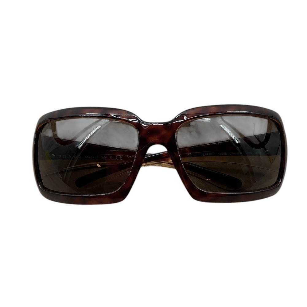 Prada SPR 01H Tortoiseshell Rectangular Sunglasses Brown Gradient Made in Italy - Picture 11 of 12